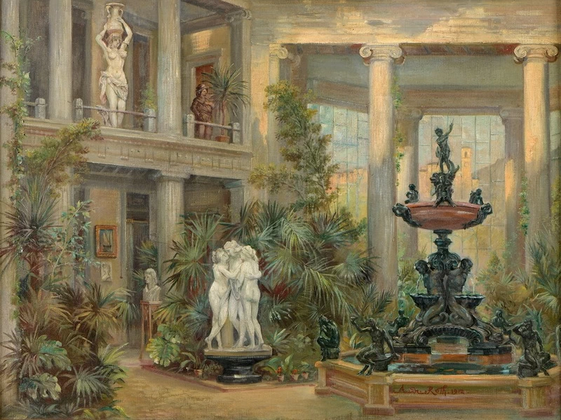 1871-Andreas Roth - Il giardino d'inverno di un palazzo